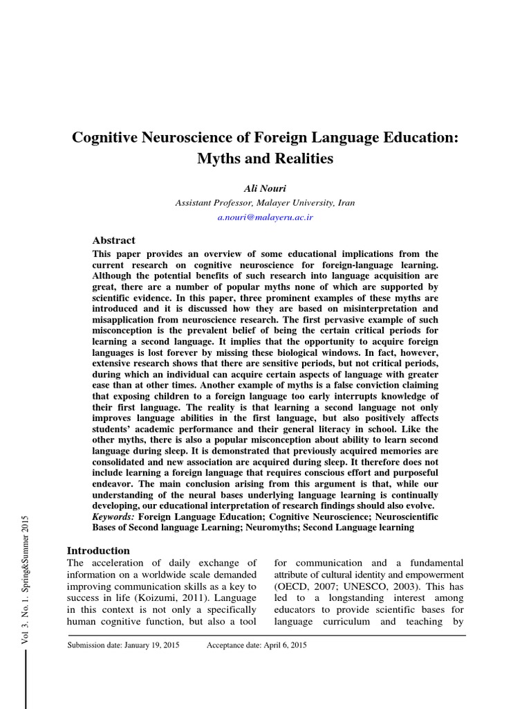 Neuroscience of Foreign Languages PDF | PDF | Language Acquisition ...