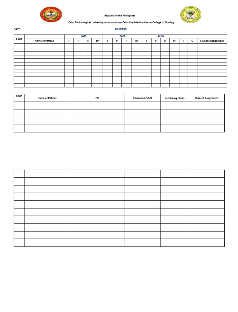 Patient Monitoring Log for OB Ward | PDF