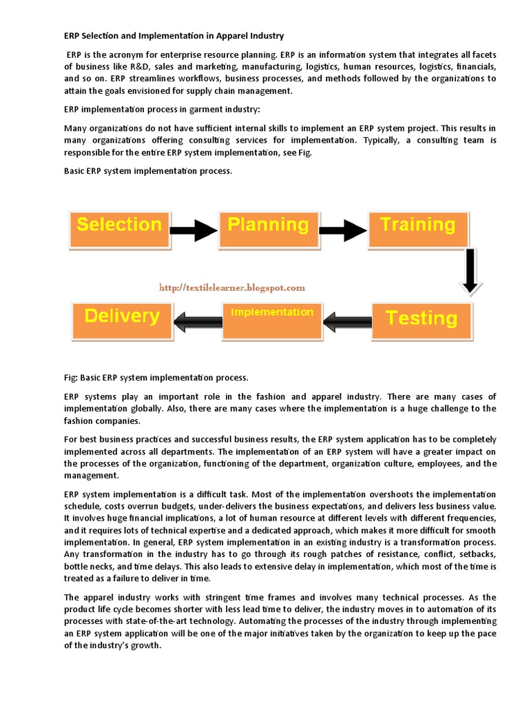 Apparel ERP Implementation Guide | PDF | Enterprise Resource Planning ...