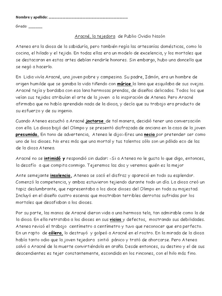 Aracné, La Tejedora PDF