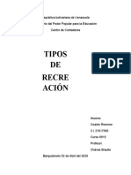 Trabajo Tipos de Recreación