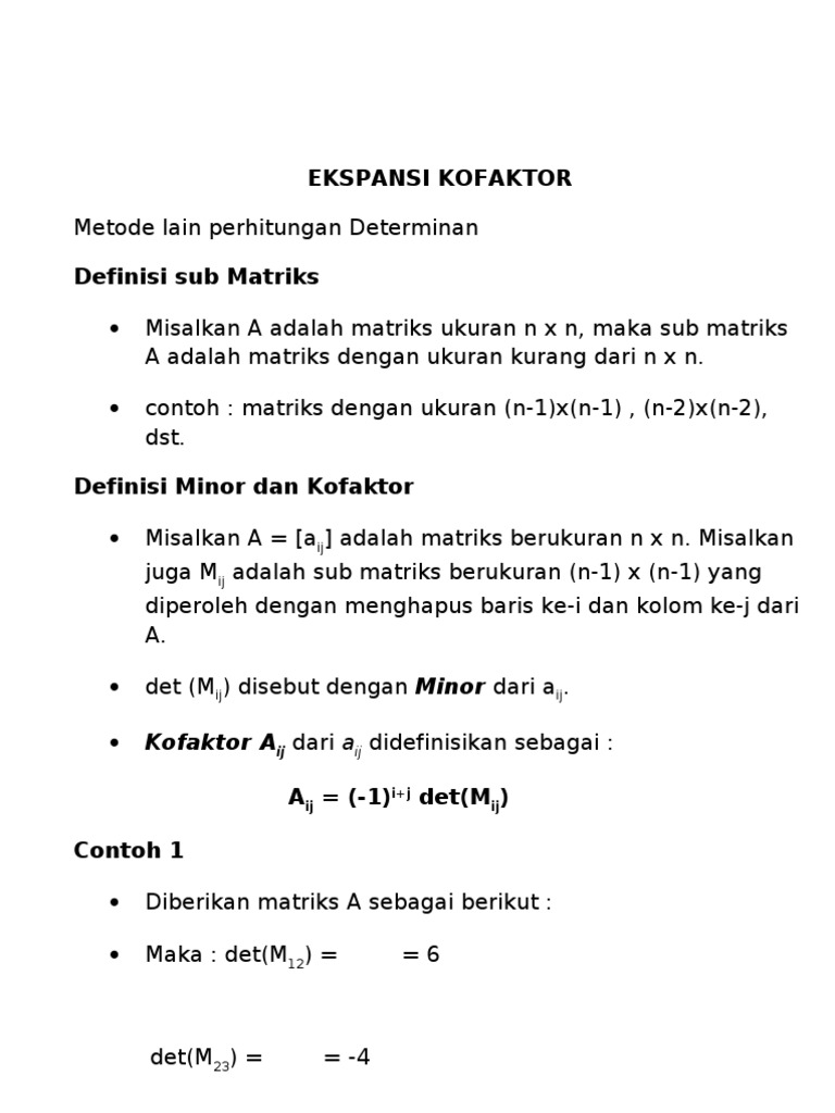 Ekspansi Kofaktor (Book) | PDF