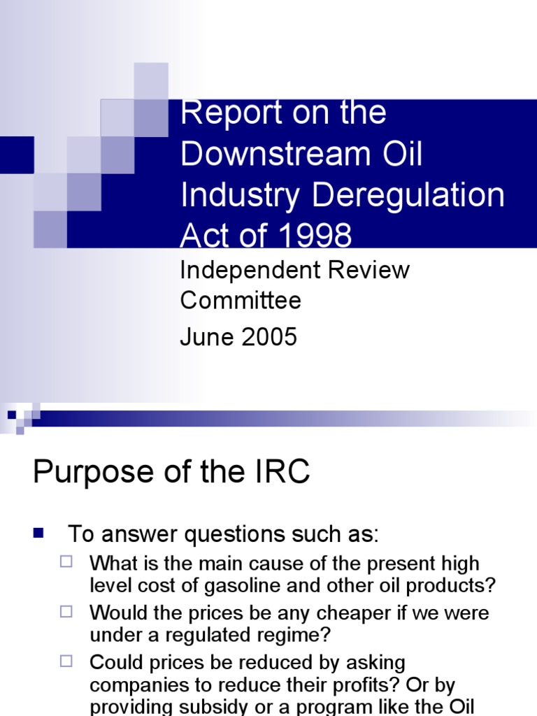 Oil Deregulation PDF Subsidy Deregulation