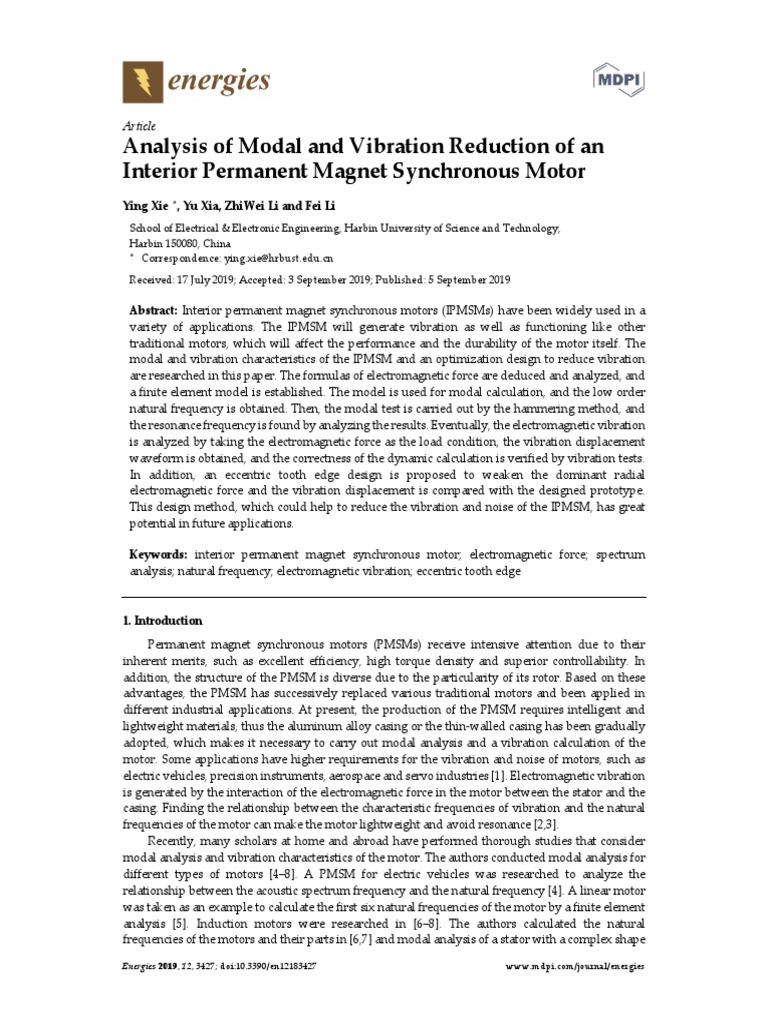 Analysis of Modal and Vibration Reduction of An in | PDF | Electric ...