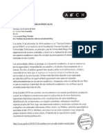 Carta enviada a la Universidad Diego Portales