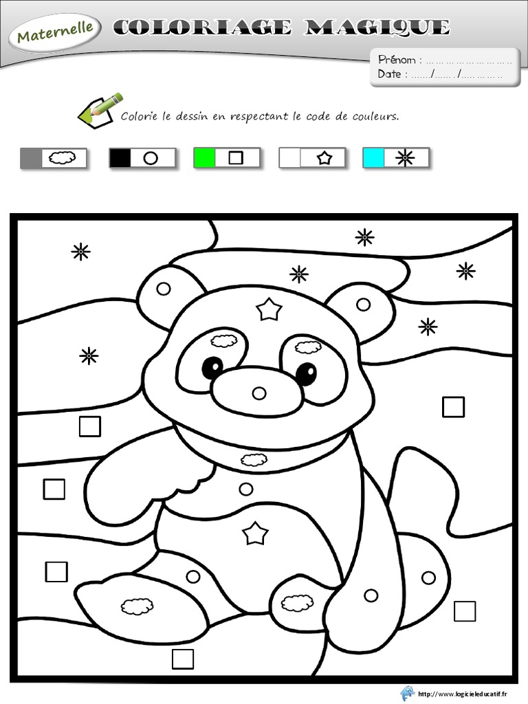 Coloriage Magique Maternelle Pdf Coloriages Magiques Panda Maternelle | PDF