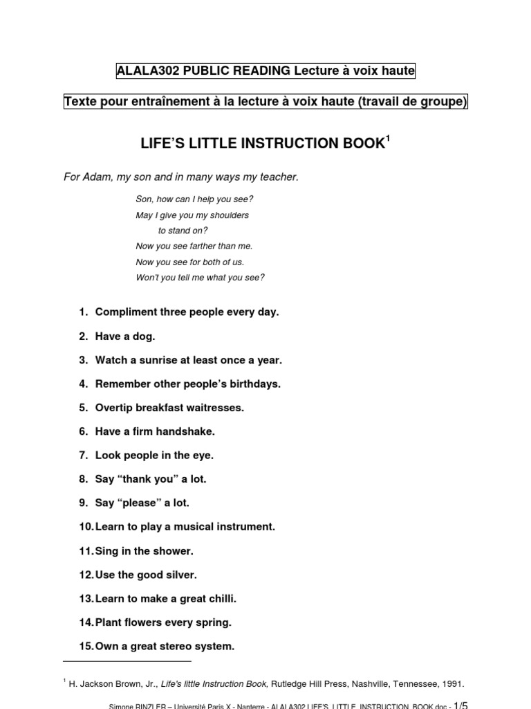 Alala302 Life S Little Instruction Book 14 Views - 
