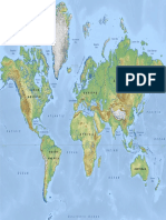 World Physical Map Mercator