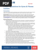 Phase II Guidelines For Gyms & Fitness Centers