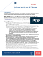Phase II Guidelines For Gyms & Fitness Centers