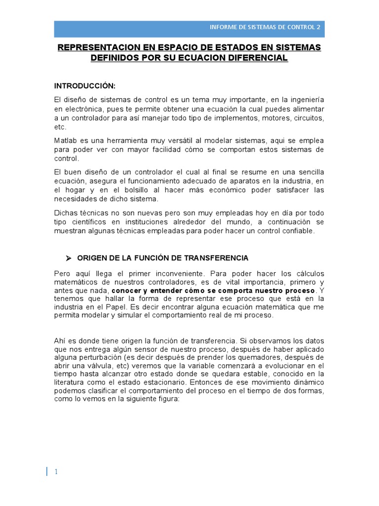 Control de Sistemas con Matlab | PDF | Ecuaciones | Sistema de control