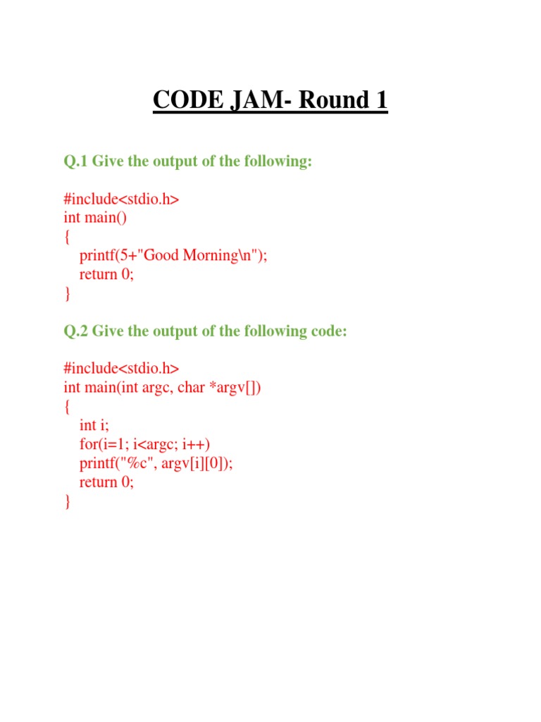 CODE JAM Round1 PDF Computer Data Programming Paradigms