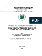 Tesis Influencia de Las Habilidades Directivas en La Satisfacción Laboral