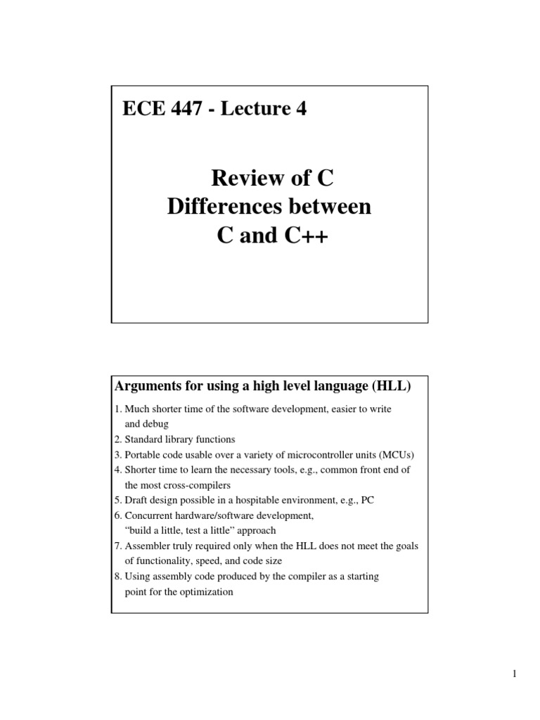 Differences Between C & C++ | PDF