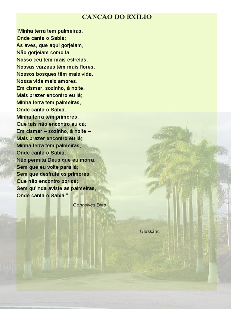 Canção do Exílio: Poema de Gonçalves Dias | PDF