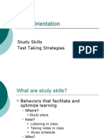 FCTI Orientation: Study Skills Test Taking Strategies