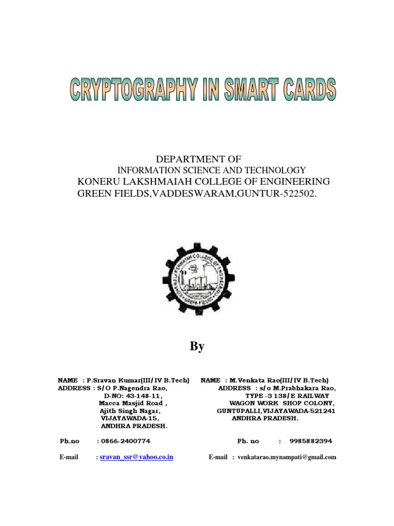 Crypt in Smart Cards | PDF | Public Key Cryptography | Smart Card
