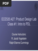 ECE520.427: Product Design Lab Class #1: Intro To PDL Class #1: Intro To PDL