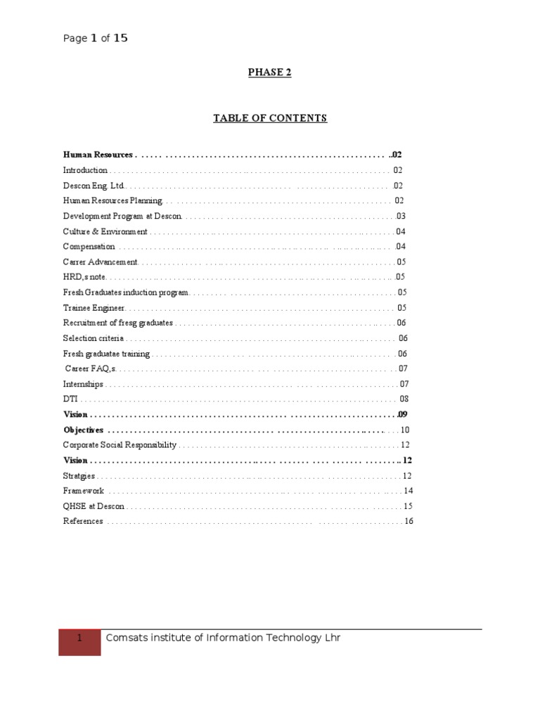 Descon Engineering HR Development Overview | PDF | Employee Benefits ...