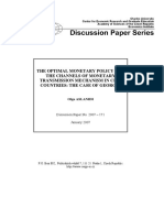 2007 - THE OPTIMAL MONETARY POLICY ANDTHE CHANNELS OF MONETARYTRANSMISSION MECHANISM IN CIS-7COUNTRIES THE CASE OF GEORGIA