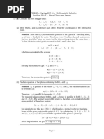 MATH 2023 Spring 2015-16 Multivariable Calculus Problem Set #1 Lines, Planes and Curves