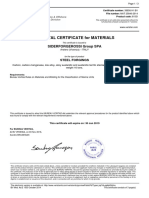 Approval Certificate For Materials: Siderforgerossi Group Spa