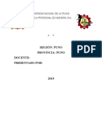 Región: Puno Provincia: Puno Docente: Presentado Por