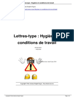 Lettres Type Hygine Et Conditions de Travail - A841