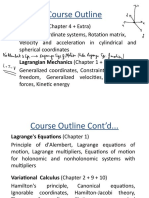 Course Outline: Kinematics (Chapter 4 + Extra)