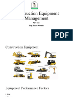 Construction Equipment Management: Part One Eng. Suzan Alateek