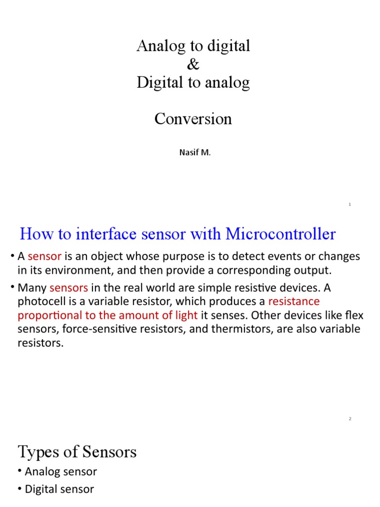 Analog To Digital & Digital To Analog Conversion Nasif M PDF