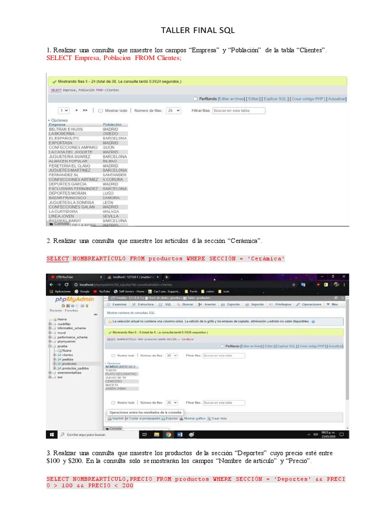 Consultas SQL para Taller Final | PDF | Business