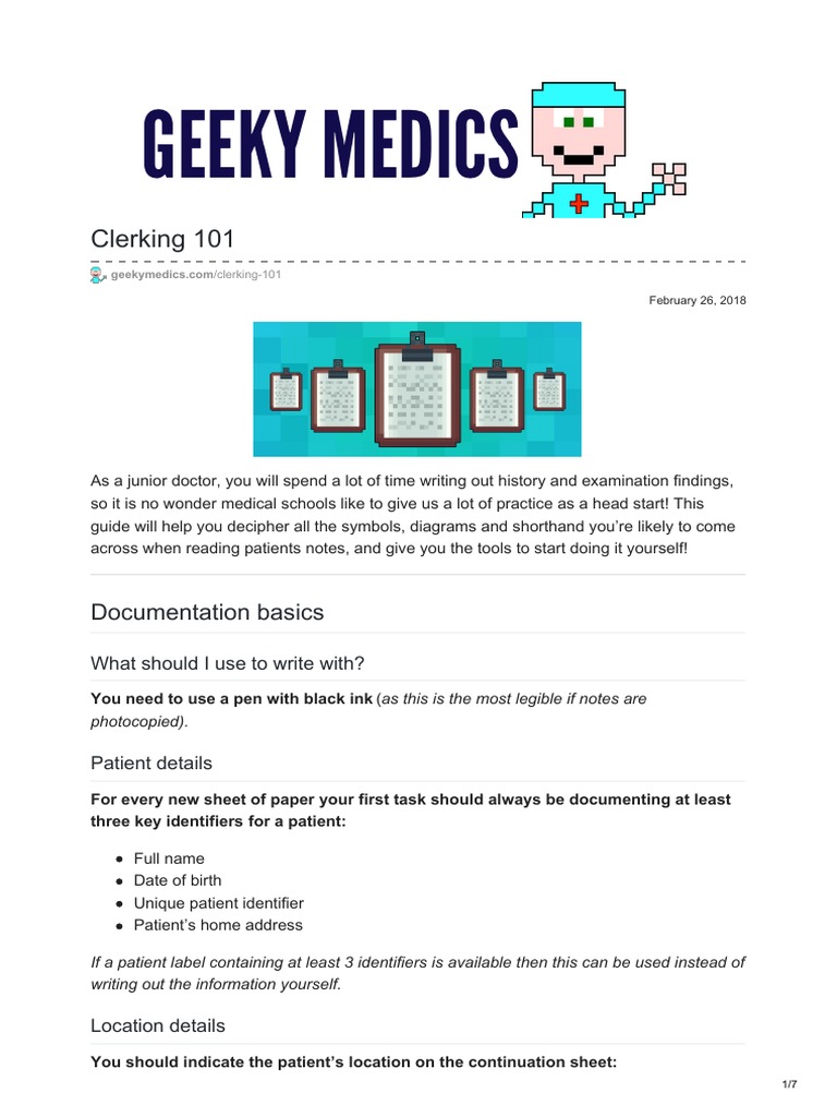 Medical Clerking Guide for Students | PDF | Physical Examination | Symptom