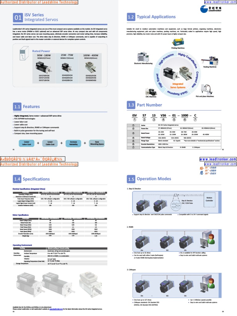 Integrated Servos Typical Applications iSV Series PDF
