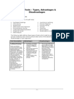 Types of Audit Tests: Facilitated Meetings to Documentation Review