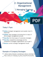 MGT 212: Organizational Management: MID 2 LT 2 Managing Strategy