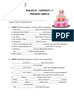 INGLÉS III - HANDOUT 11 - PRESENT SIMPLE (4)