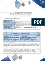 Actividades y Rúbrica de Evaluación Post Tarea - Evaluación Final POA