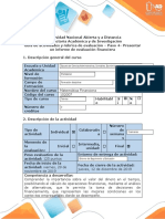 Guía de Actividades y Rúbrica de Evaluación - Paso 4 - Presentar Un Informe de Evaluación Financiera