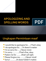 APOLOGIZING AND SPELLING WORDS