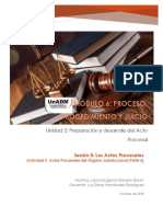 Módulo 6: Proceso, Procedimiento Y Juicio: Unidad 2: Preparación y Desarrollo Del Acto Procesal