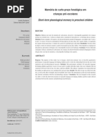 prova Memoria fonologica (PARA CRIANÇA COM ORALIDADE)