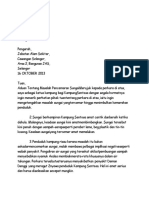 Surat Rasmi Pencemaran Sungai