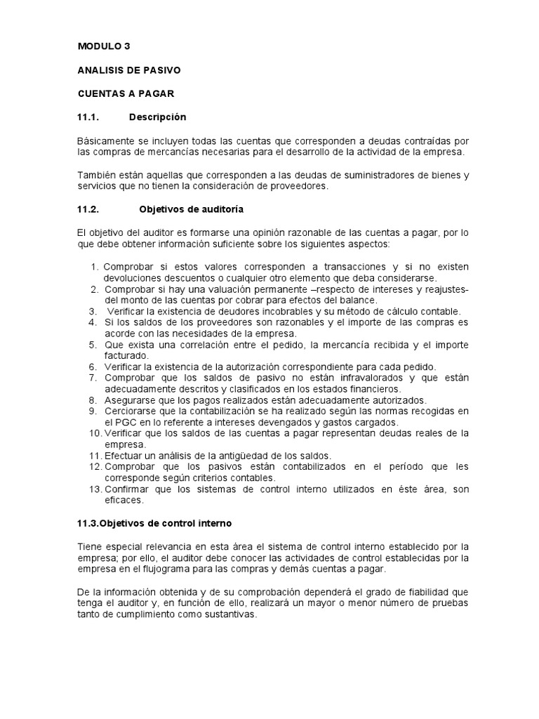 Analisis de Cuentas Por Pagar | PDF | Contralor | Contabilidad