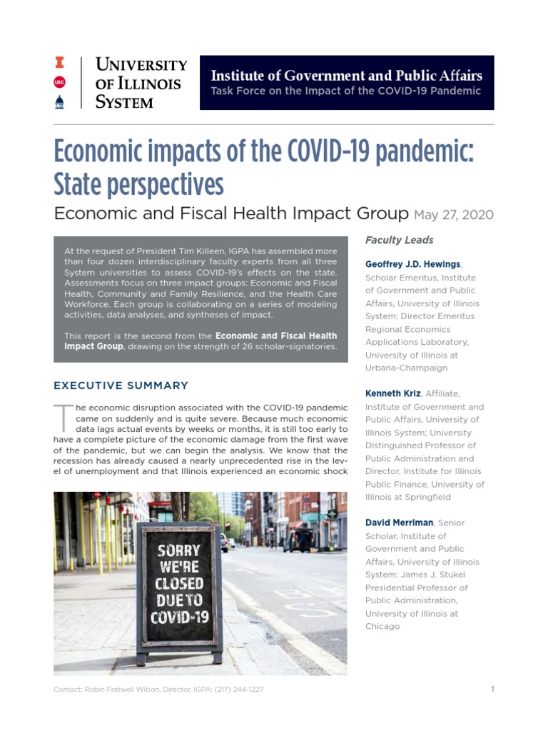 Illinois' Economic Impact of COVID-19 | PDF | Recession | Great Recession