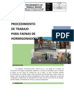 PTS 008 - PARA FAENAS DE HORMIGONADO