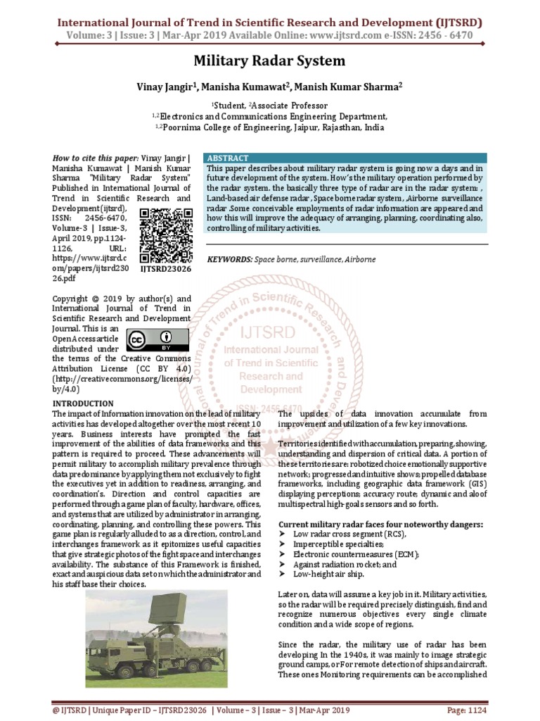 Military Radar System PDF PDF