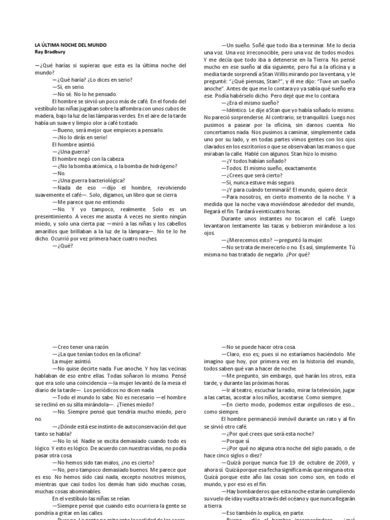 La Última Noche del Mundo | PDF