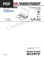 Service Manual: Pcg-V505BX/V505BXP