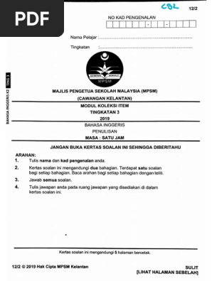 2019 Bi Pt3 Penulisan Pdf Pdf